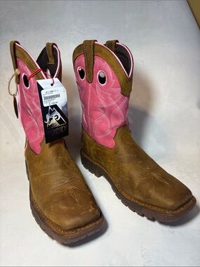 Rocky Legacy 32 Pull On boots, pink & brown leather, size 5M, New!